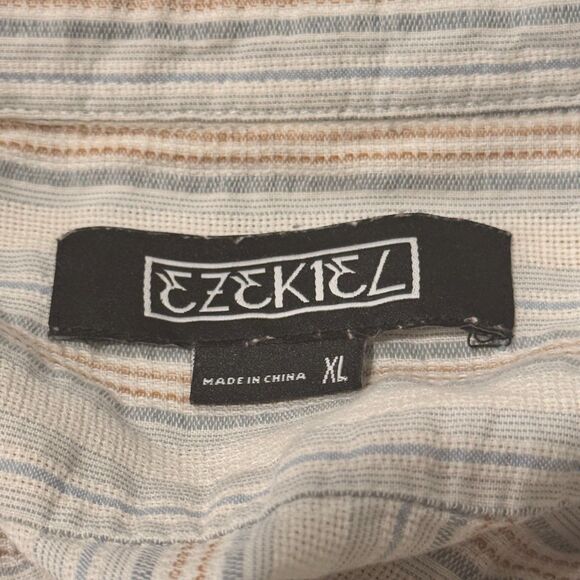 Ezekiel Striped Cotton Button Down Shirt XL | Surf Skater Style | Lightweight - Picture 5 of 7